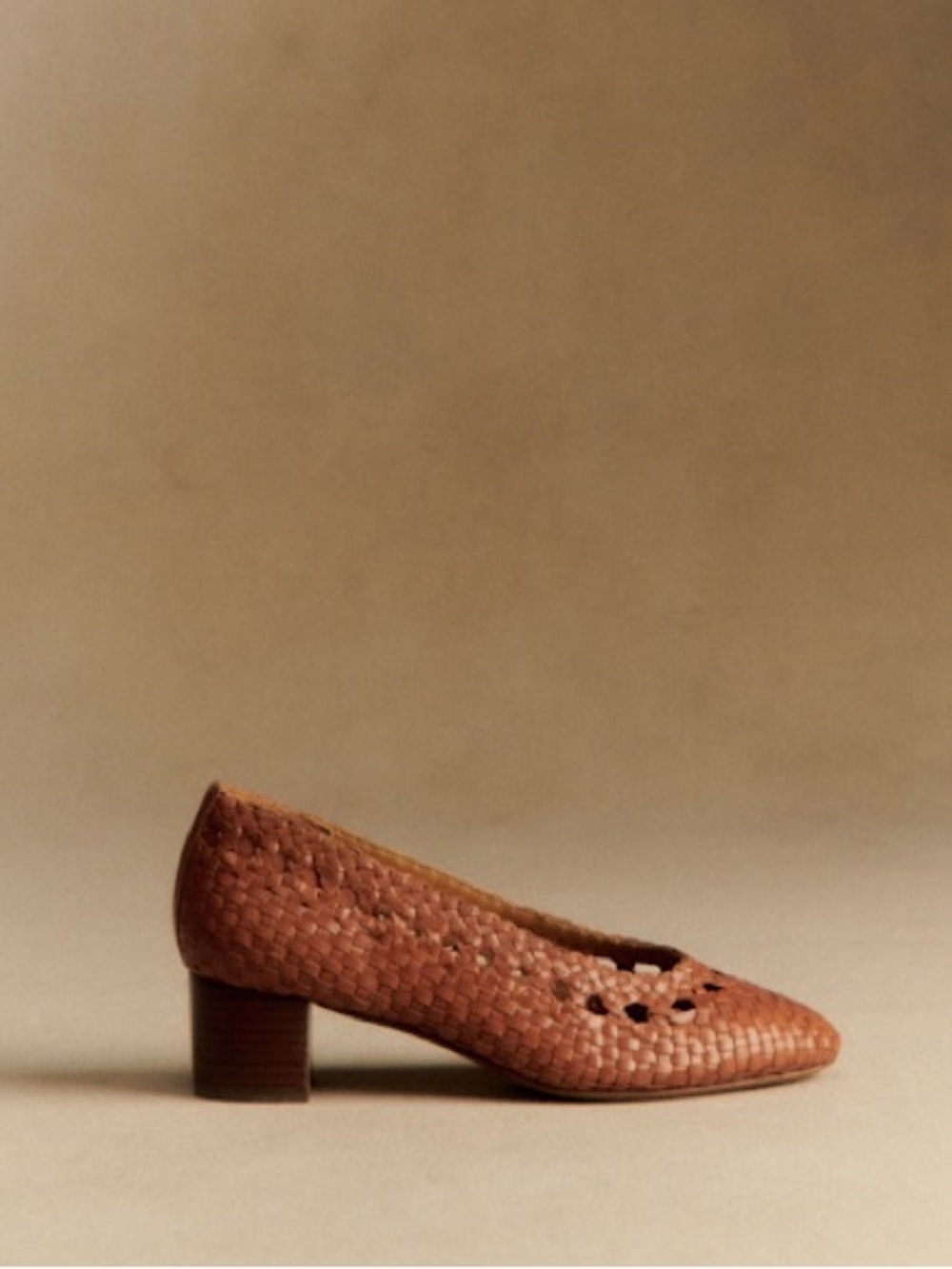 Sézane Anya Heels in Smooth Camel Braided FR 39 / US 8 - Picture 3 of 7